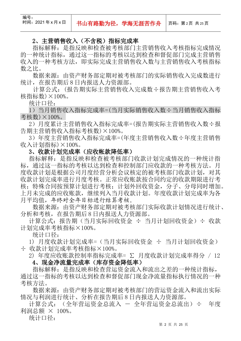 人力资源-2022KPI绩效考核指标专项指导书_第2页