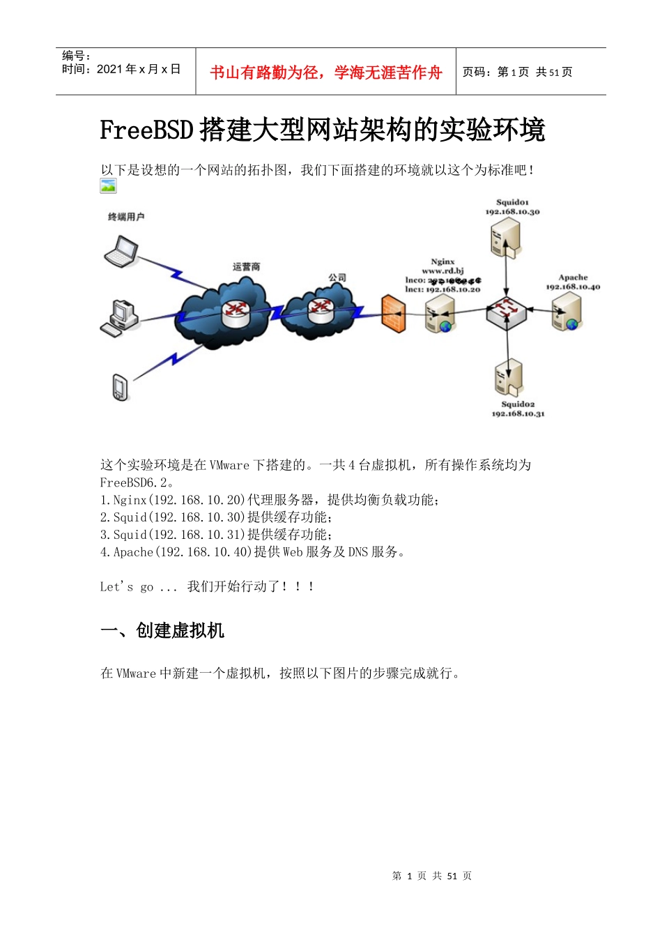 人力资源-2022FreeBSD搭建大型网站架构的实验环境_第1页