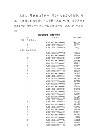 根据《肇庆农信社珠江平安卡统一宣传营销活动方案》，在1月20