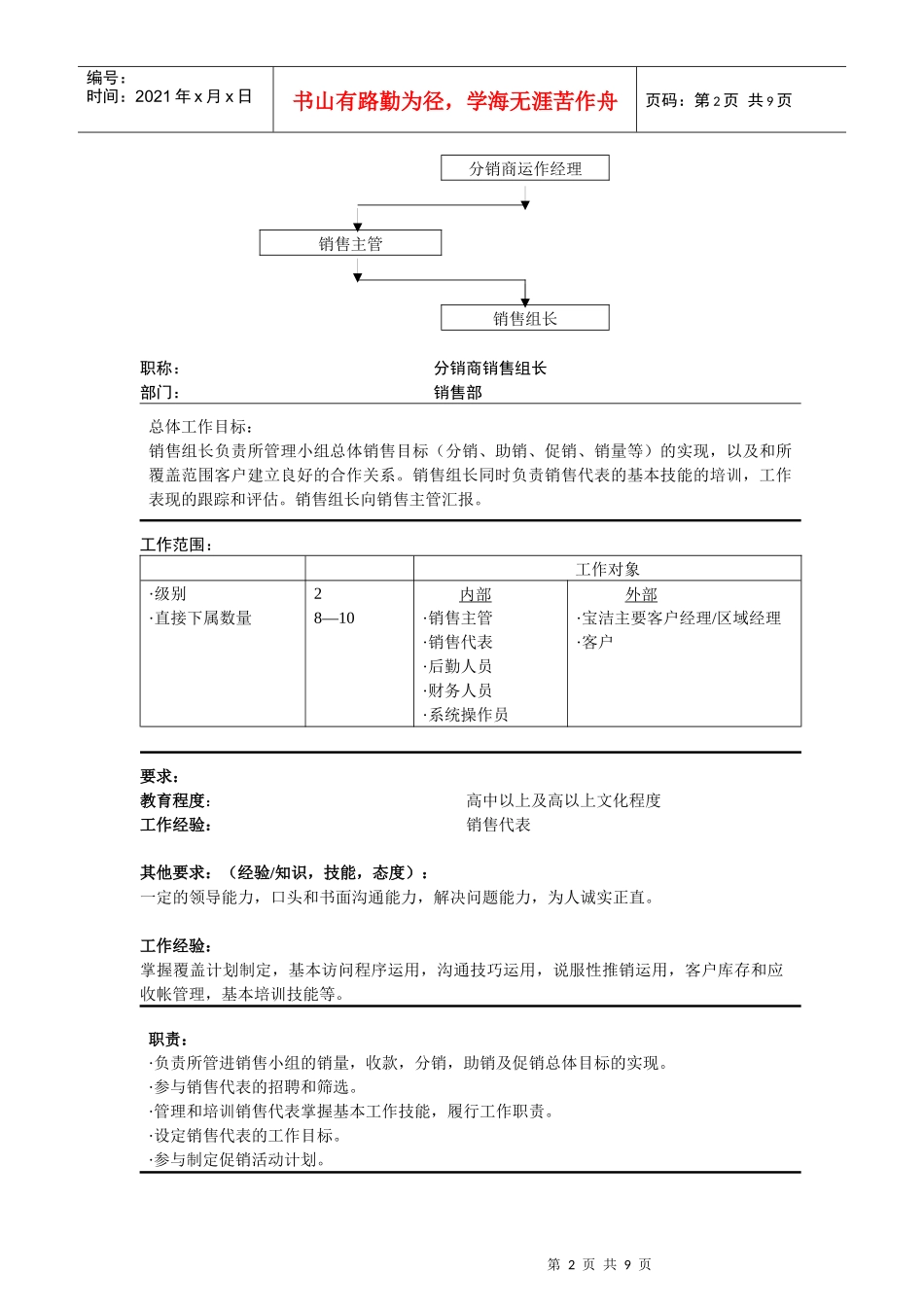 宝洁营销体系岗位说明书（7份）_第2页