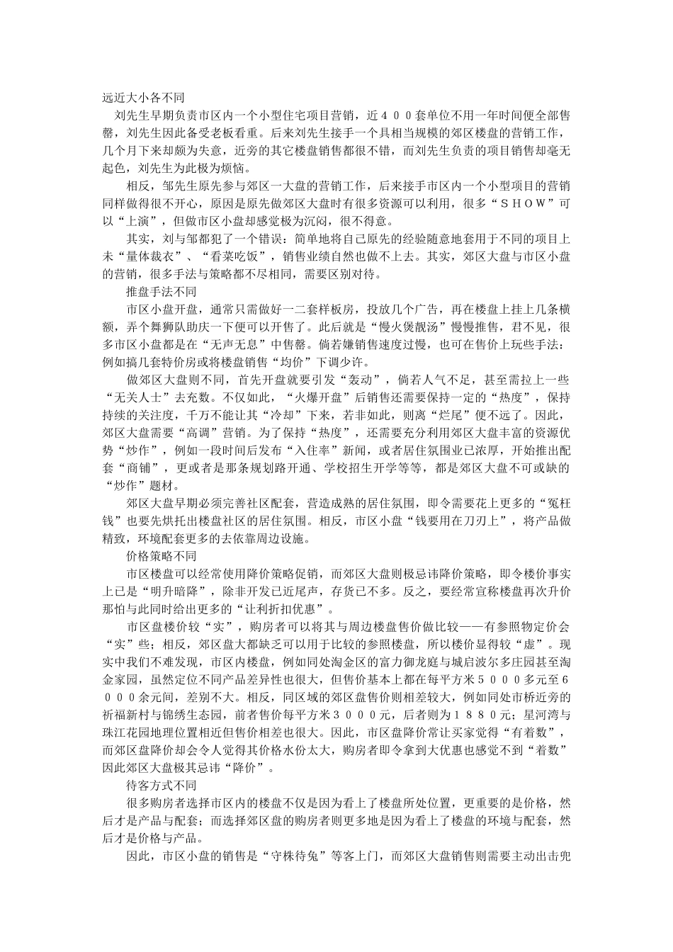 非常全面的总结性楼盘营销推盘手法_第1页