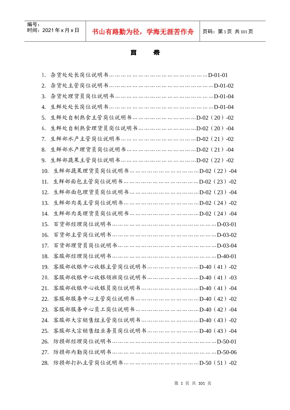 家乐福岗位说明书(一)_第1页