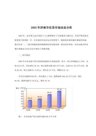济南市住房市场动态分析