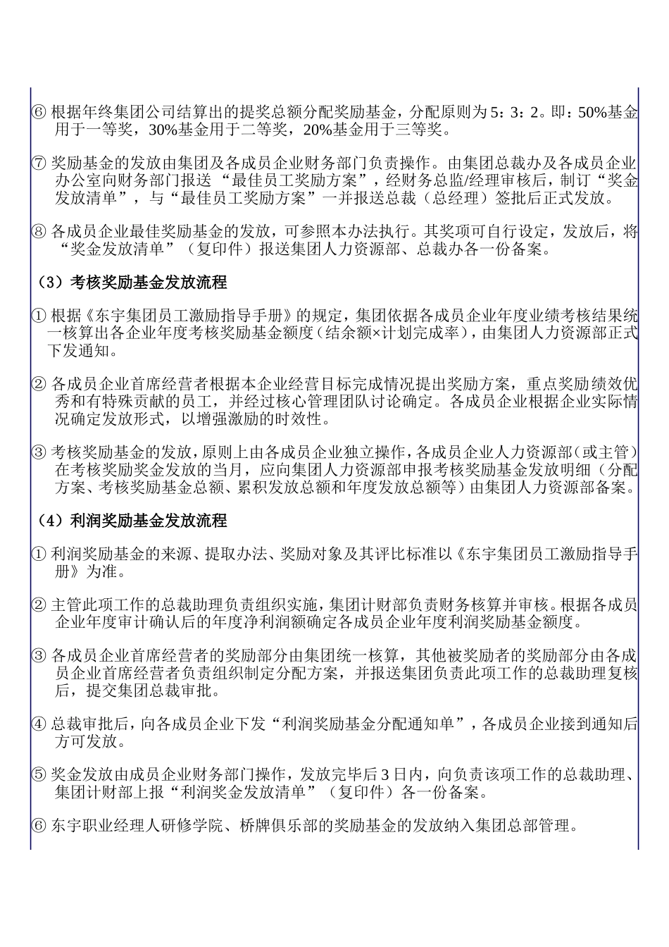 东宇集团奖励基金分配操作细则_第3页