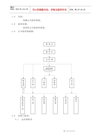 公司组织架构与各部门职责