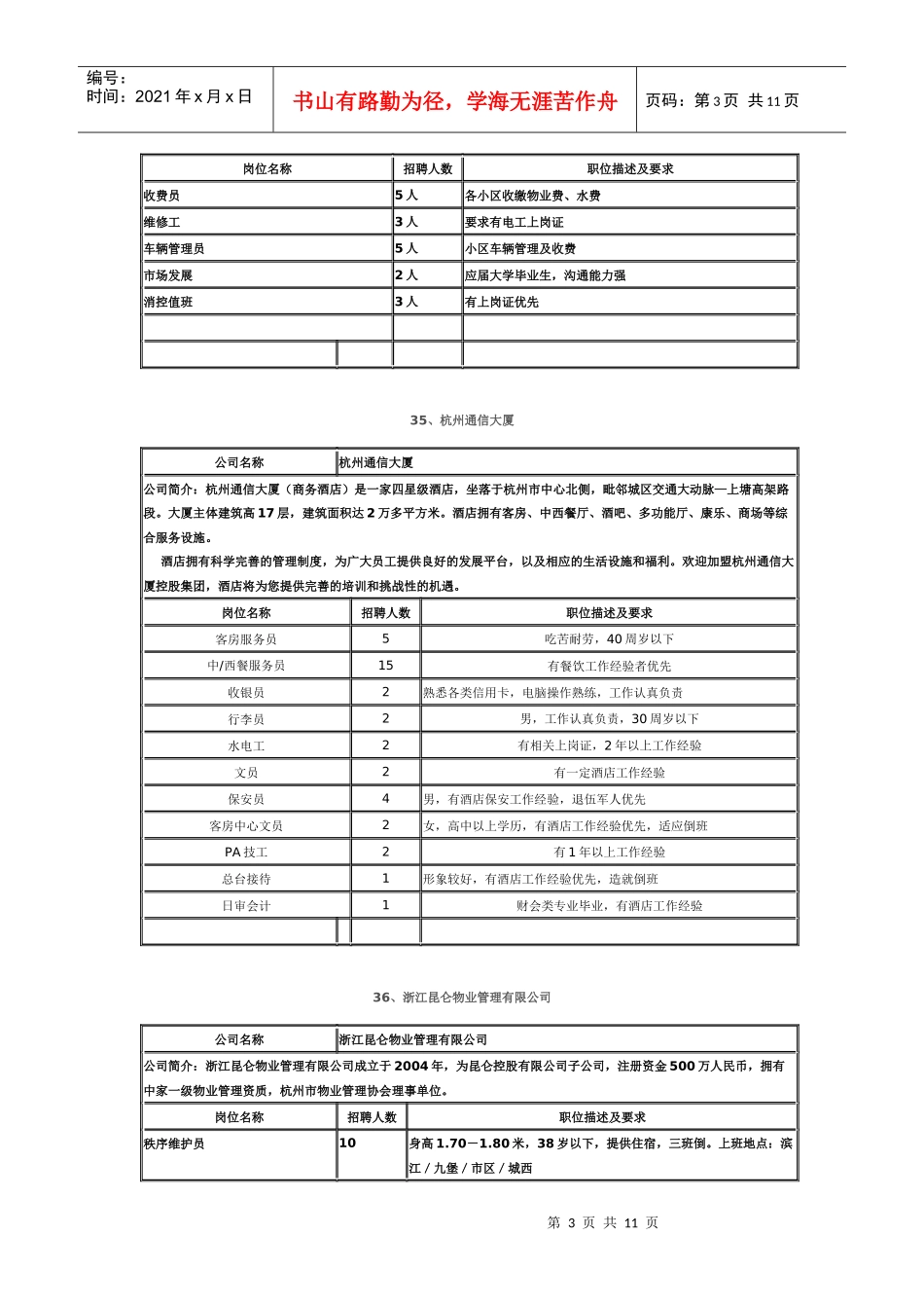 二、拱墅区企业招聘岗位_第3页