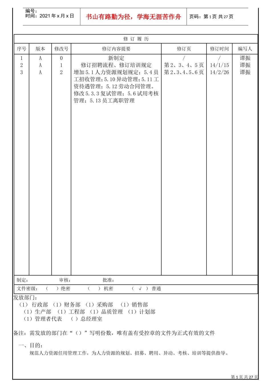 人力资源及社会责任控制程序_第1页