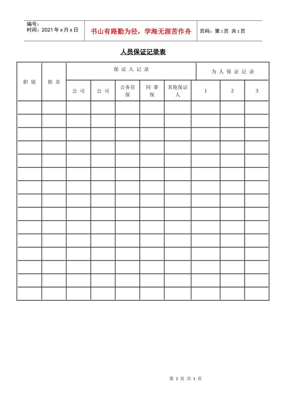 人员保证记录表_第1页