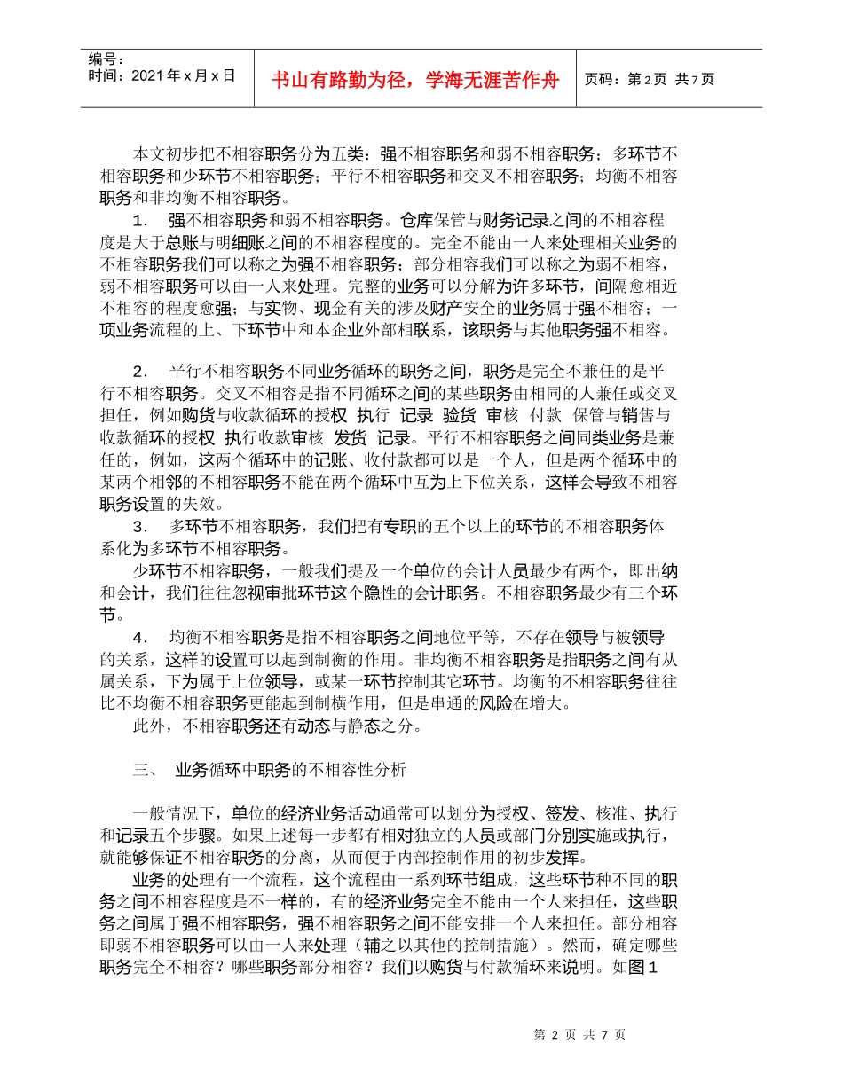 【精品文档-管理学】组织设计管理中不相容职务的设定_人力资源_第2页
