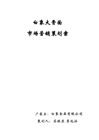白象大骨面市场营销策略