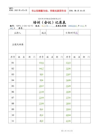 人力资源-20226.2-Z01-02-F2 培训会议记录表
