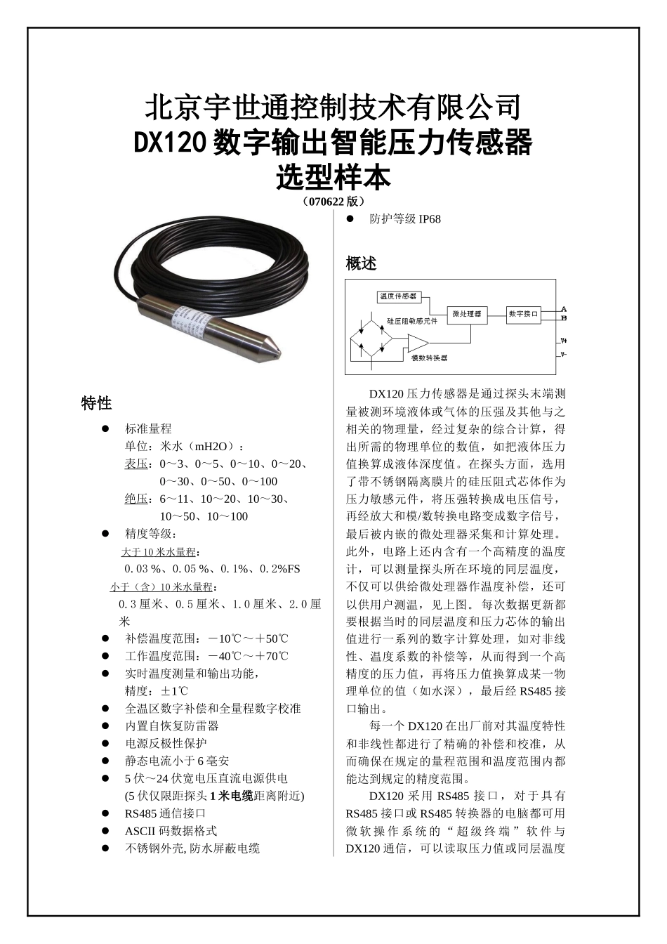 人力资源-2022DX100型数字式智能压力变送器_第1页