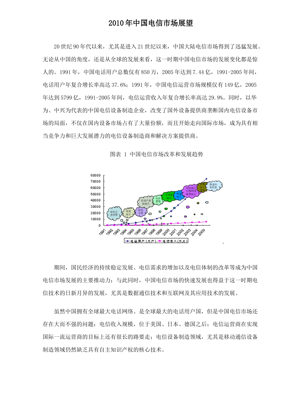 某某年中国电信市场的展望_第1页