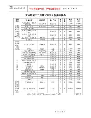 室内环境空气质量试验室分析实验仪器