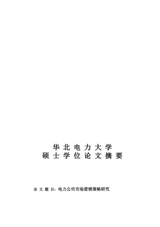 电力公司市场营销策略研究