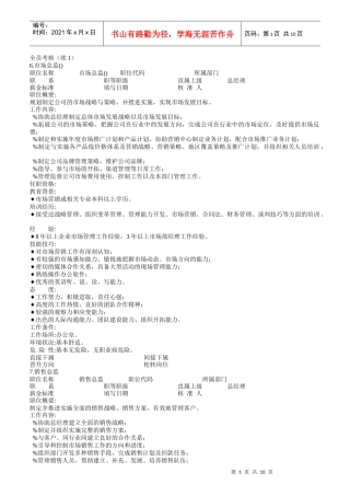 企业部门员工职位说明书大全