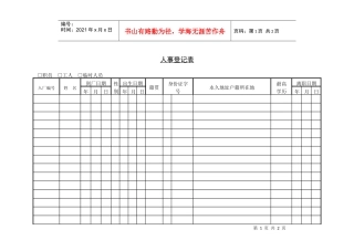 人力资源-202214 人事登记表