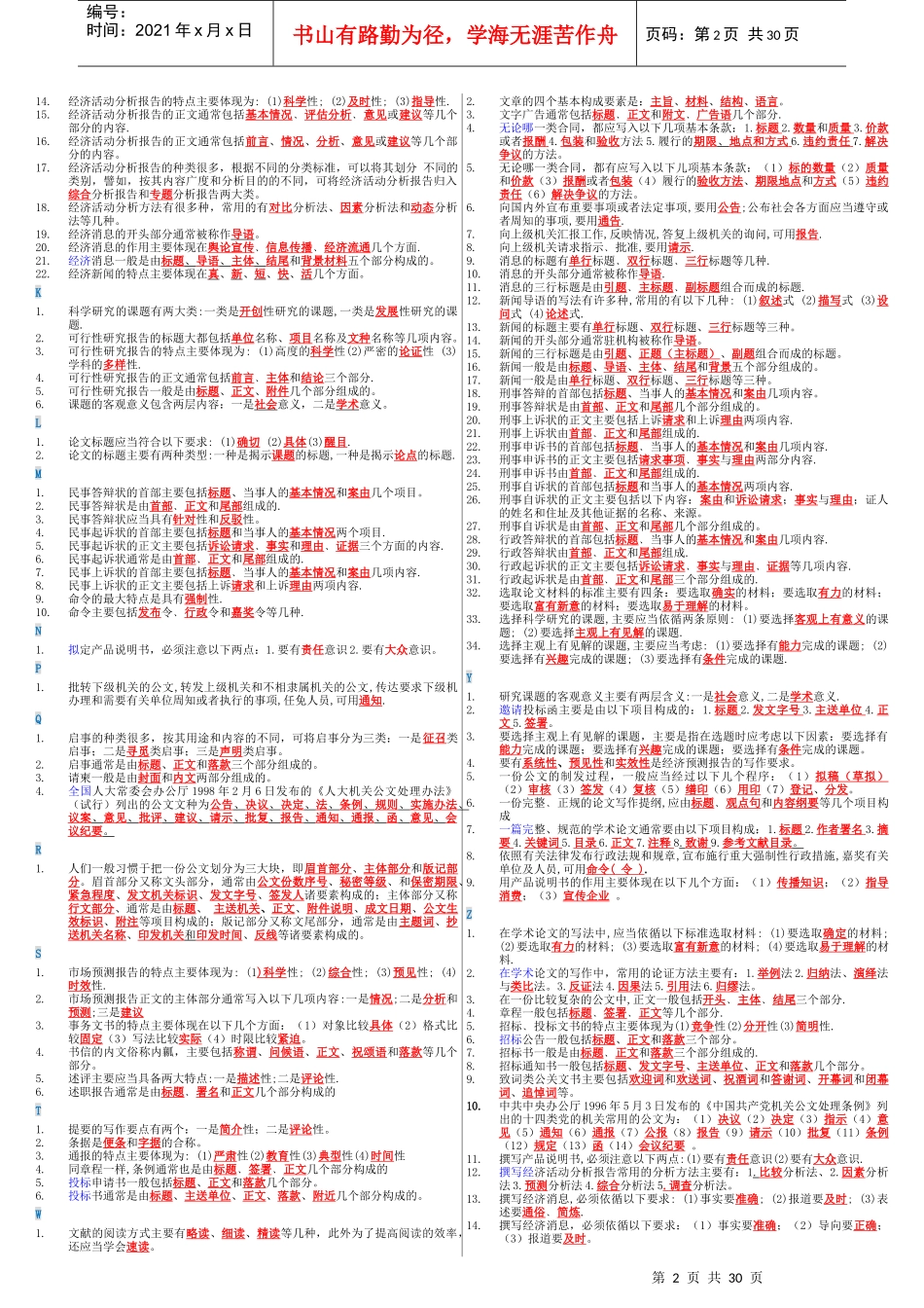 人力资源-2022XXXX年1月文秘管理与应用(整理篇)_第2页