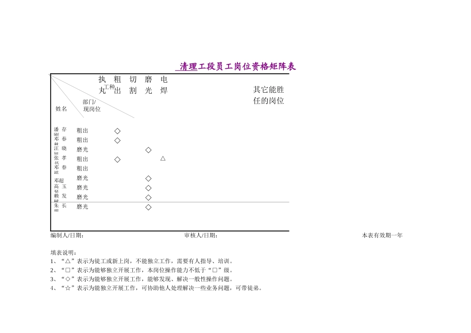 岗位资格矩阵表_第2页