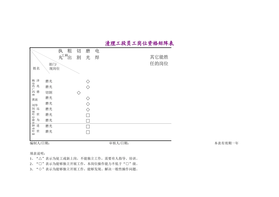 岗位资格矩阵表_第3页