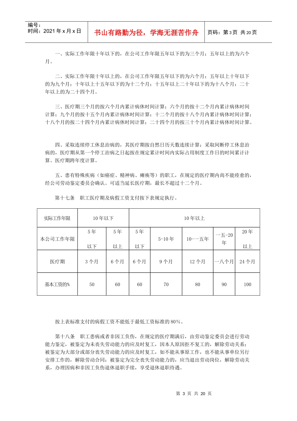 企业职工考勤管理细则_第3页