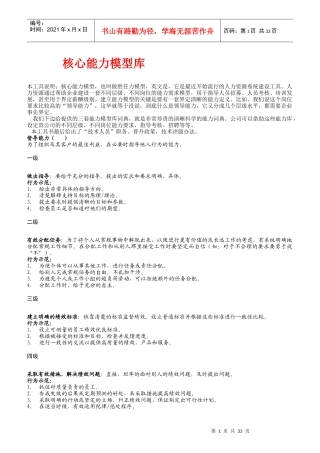 员工核心能力模型库