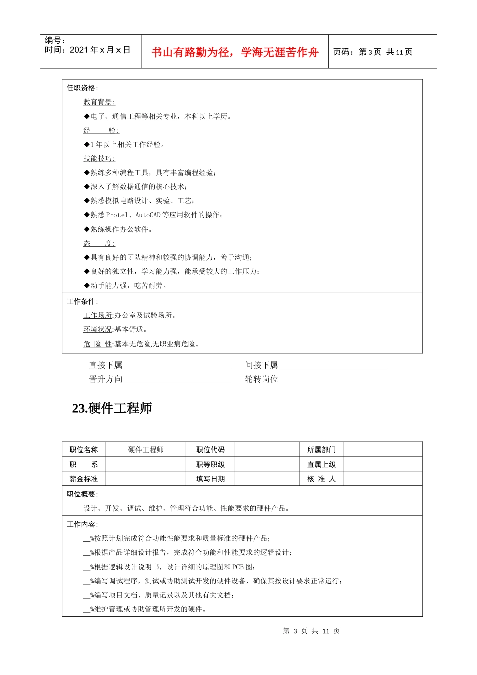 岗位说明书——技术职位（三）_第3页