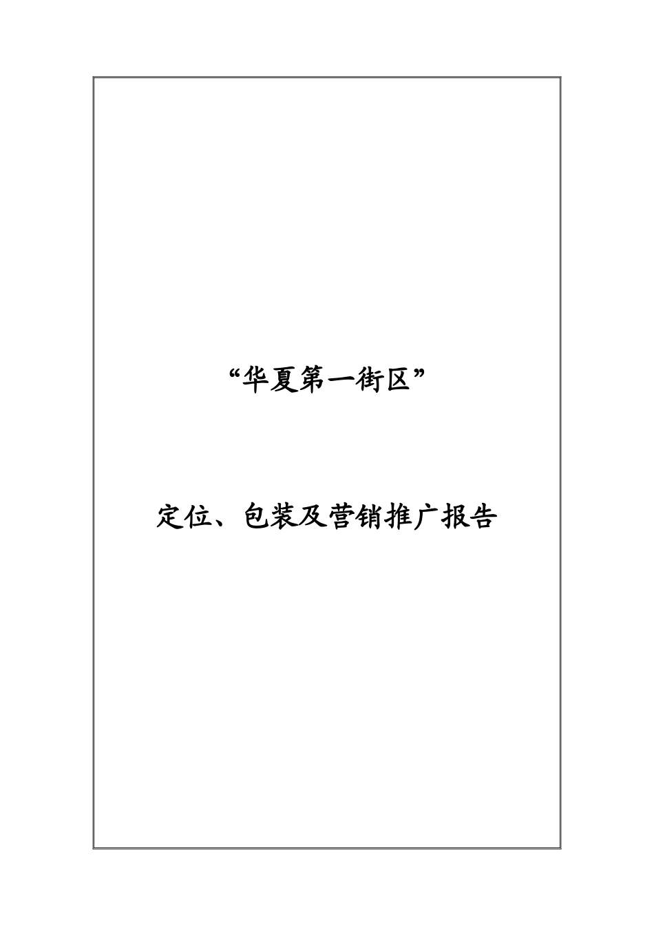 某商业街项目定位及营销推广报告书_第1页