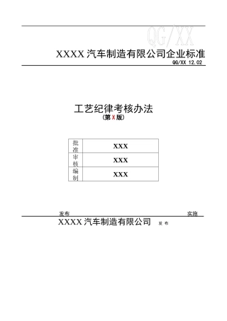 工艺纪律考核办法