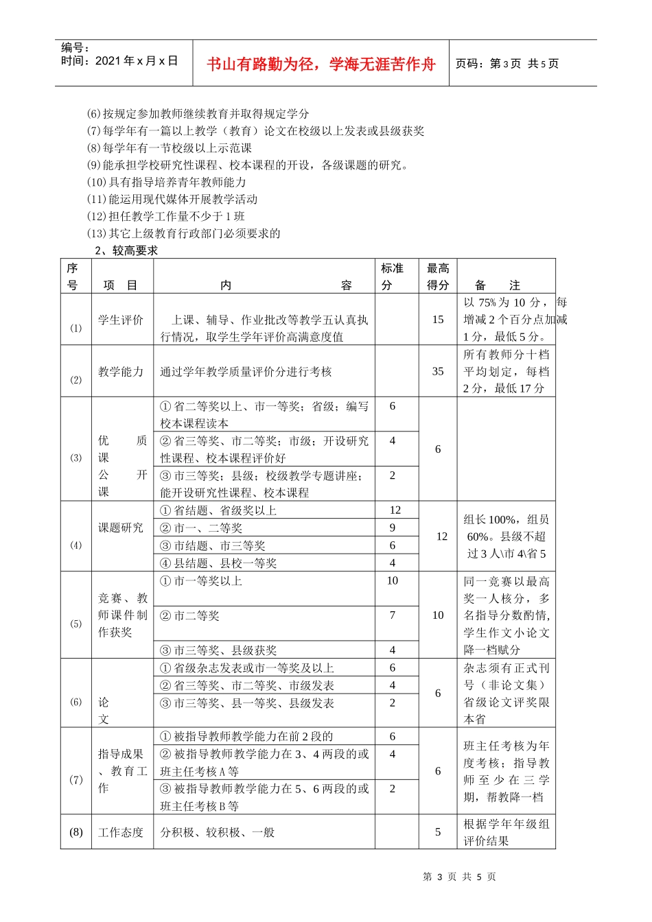 嵊泗中学教师岗位级别确定实施细则_第3页