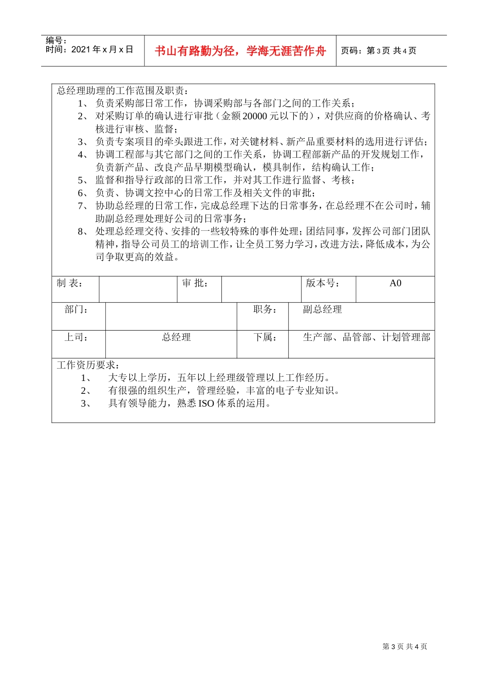 企业经理岗位职责与任职要求_第3页