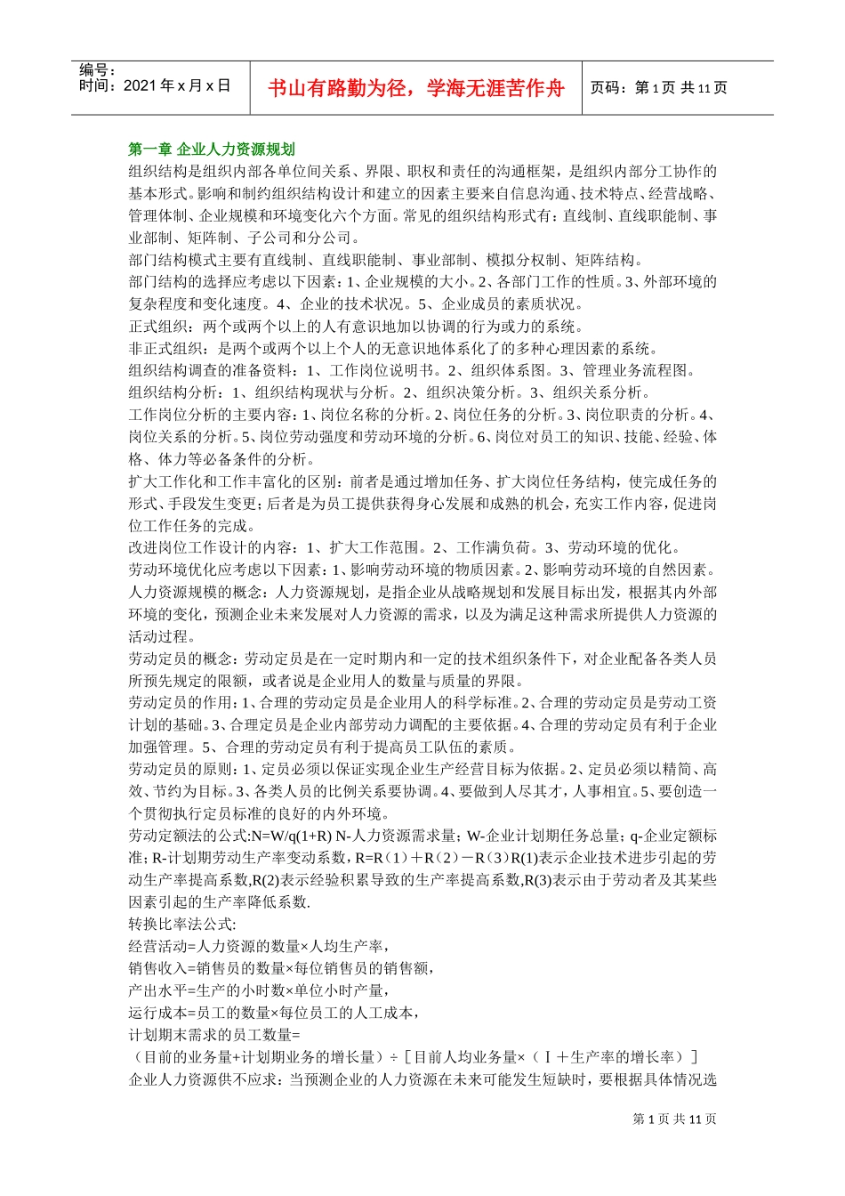 企业设置与人力资源规划_第1页