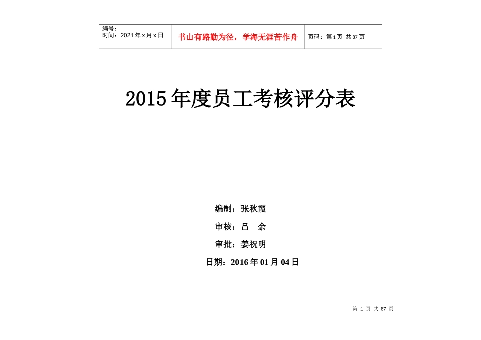 全年度员工考核评分表_第1页