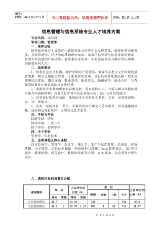 XXXX级专业人才培养方案(信管)XXXX-3-8