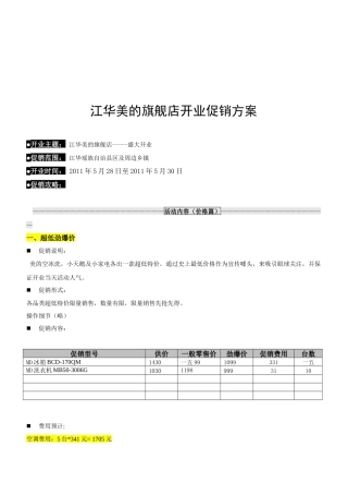 某旗舰店开业促销方案