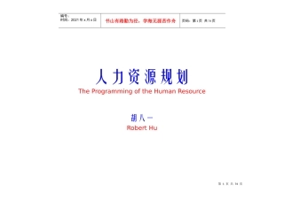 人力规划培训教材(copy)11月份