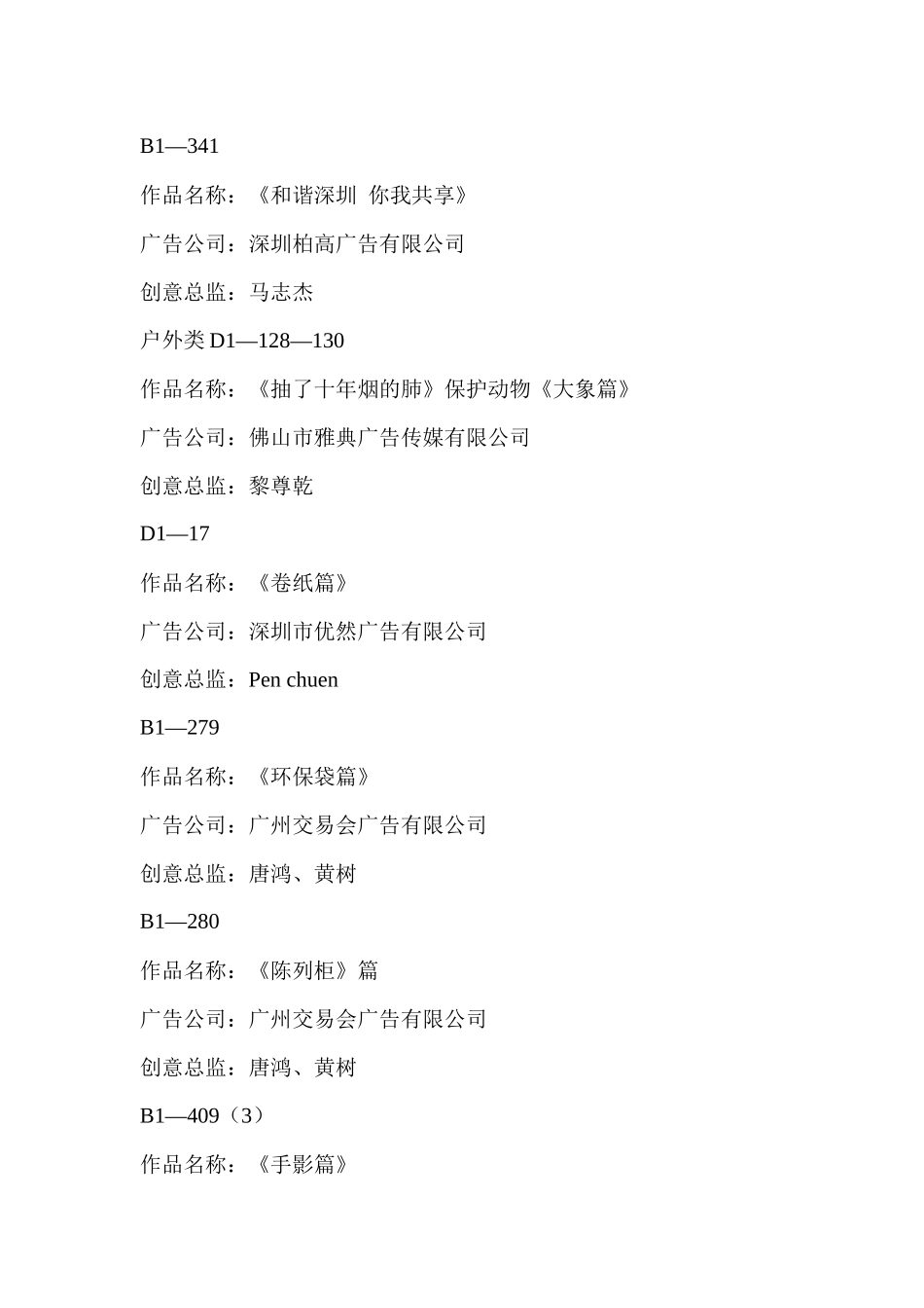 第十五届中国国际广告节广东获奖情况汇总_第2页