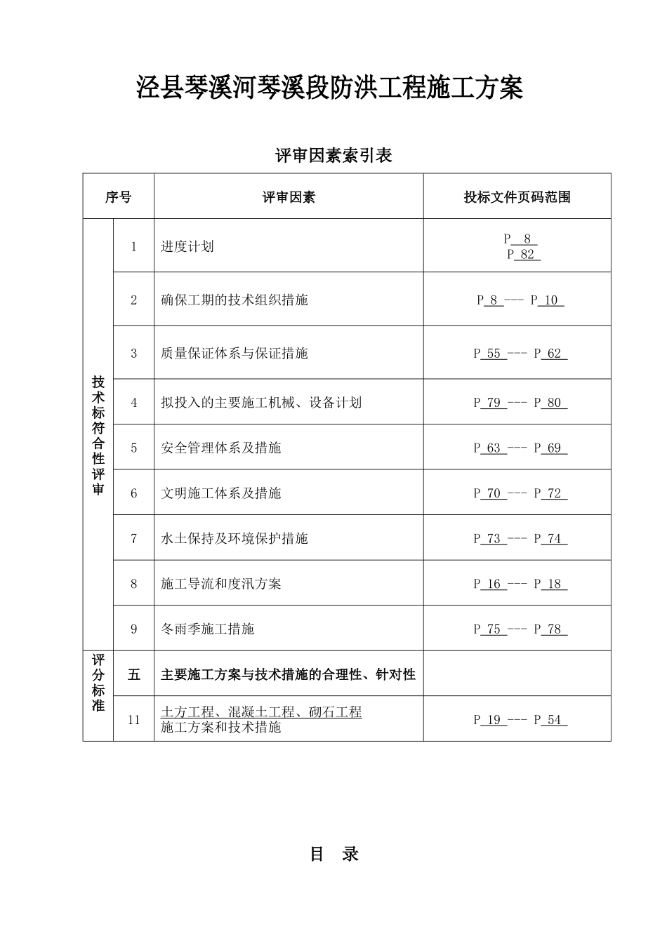 泾县琴溪河琴溪段防洪工程施工方案_第1页
