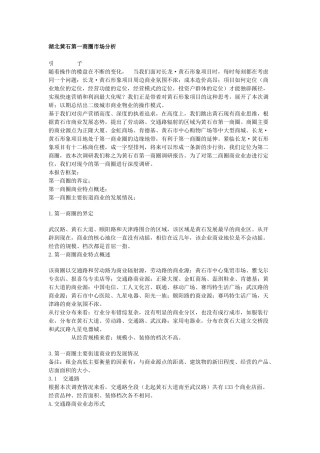 湖北黄石第一商圈市场分析