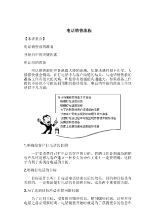 电话销售前的准备与开场白