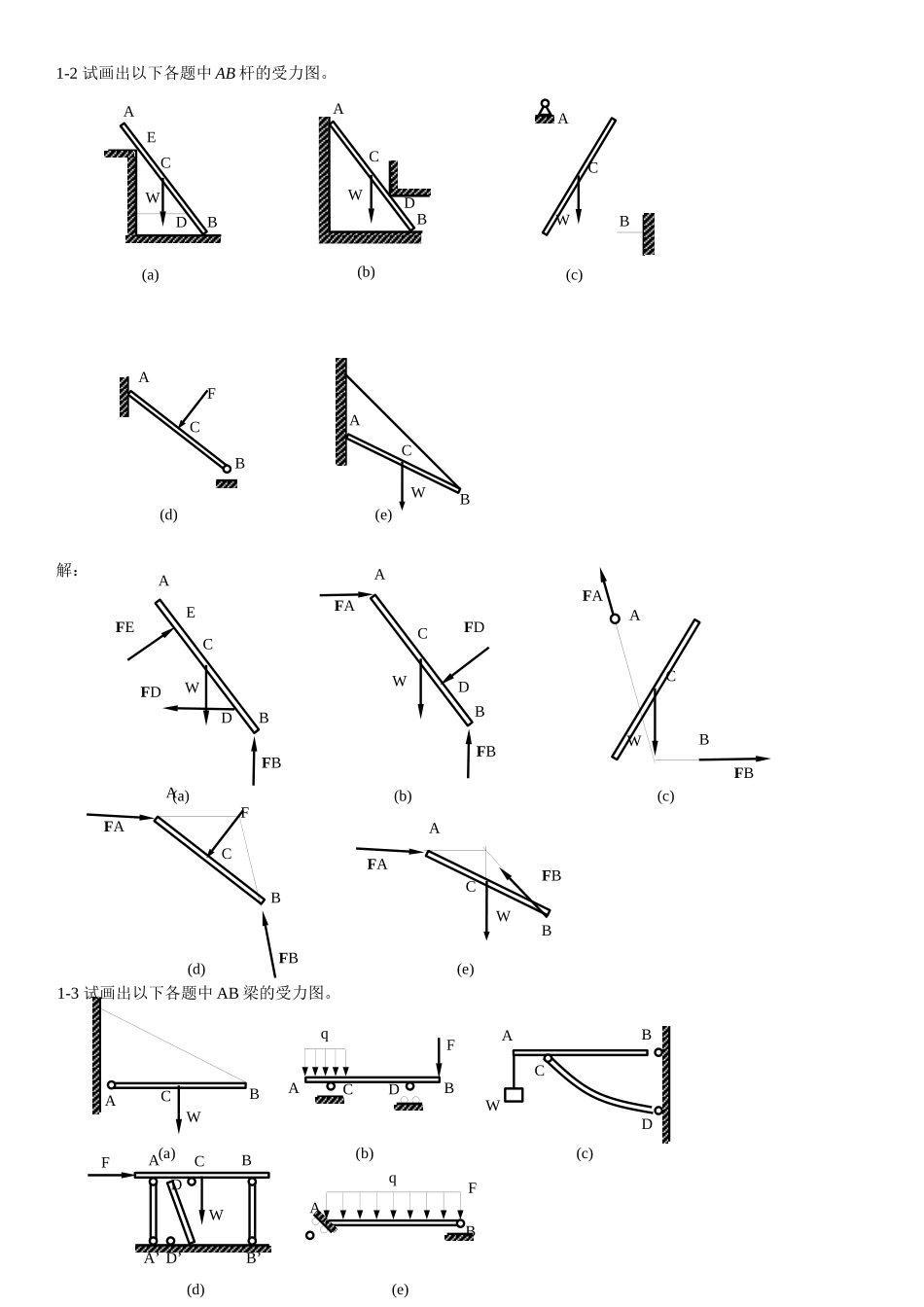 工程力学(力学基础)习题总结_第1页