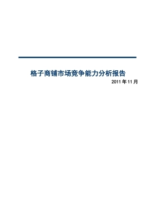 格子商铺市场竞争能力分析报告范本