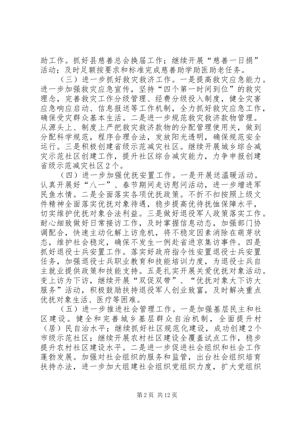 20XX年民政局工作计划模板_第2页