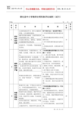 光福中学教师师德考核评价表