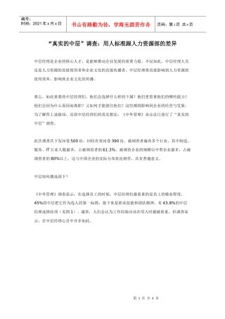 “真实的中层”调查：用人标准跟人力资源部的差异