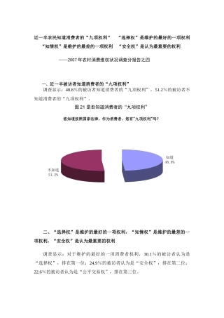 近一半农民知道消费者的九项权利