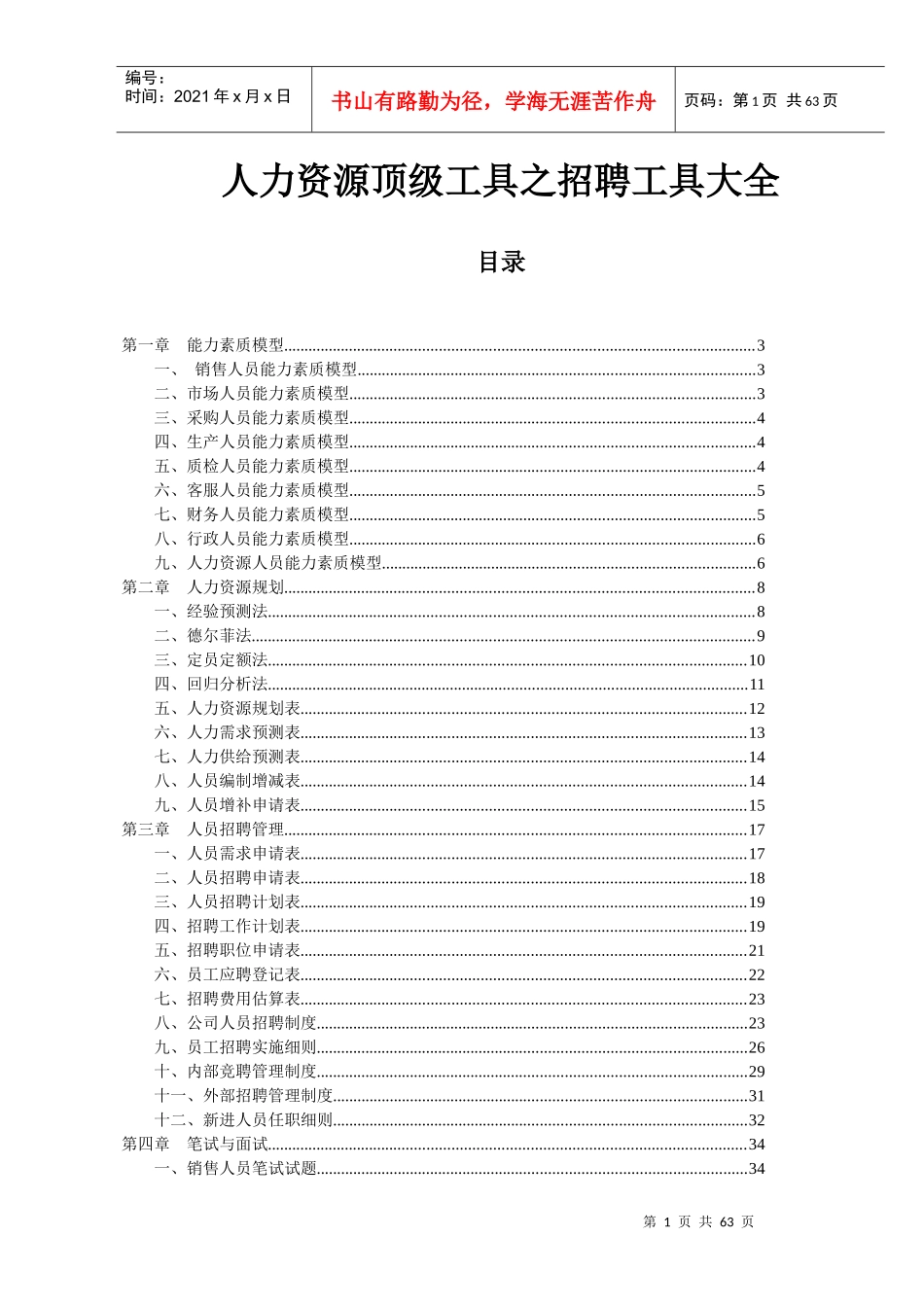 人力资源之招聘工具大全_第1页