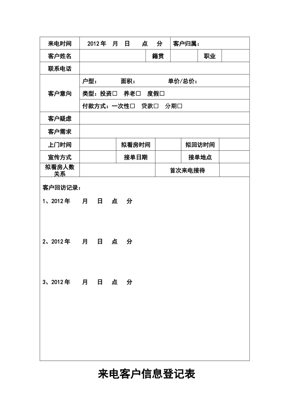 来电客户信息登记表_第2页