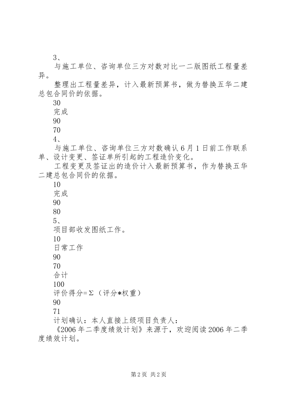 XX年二季度绩效计划_第2页