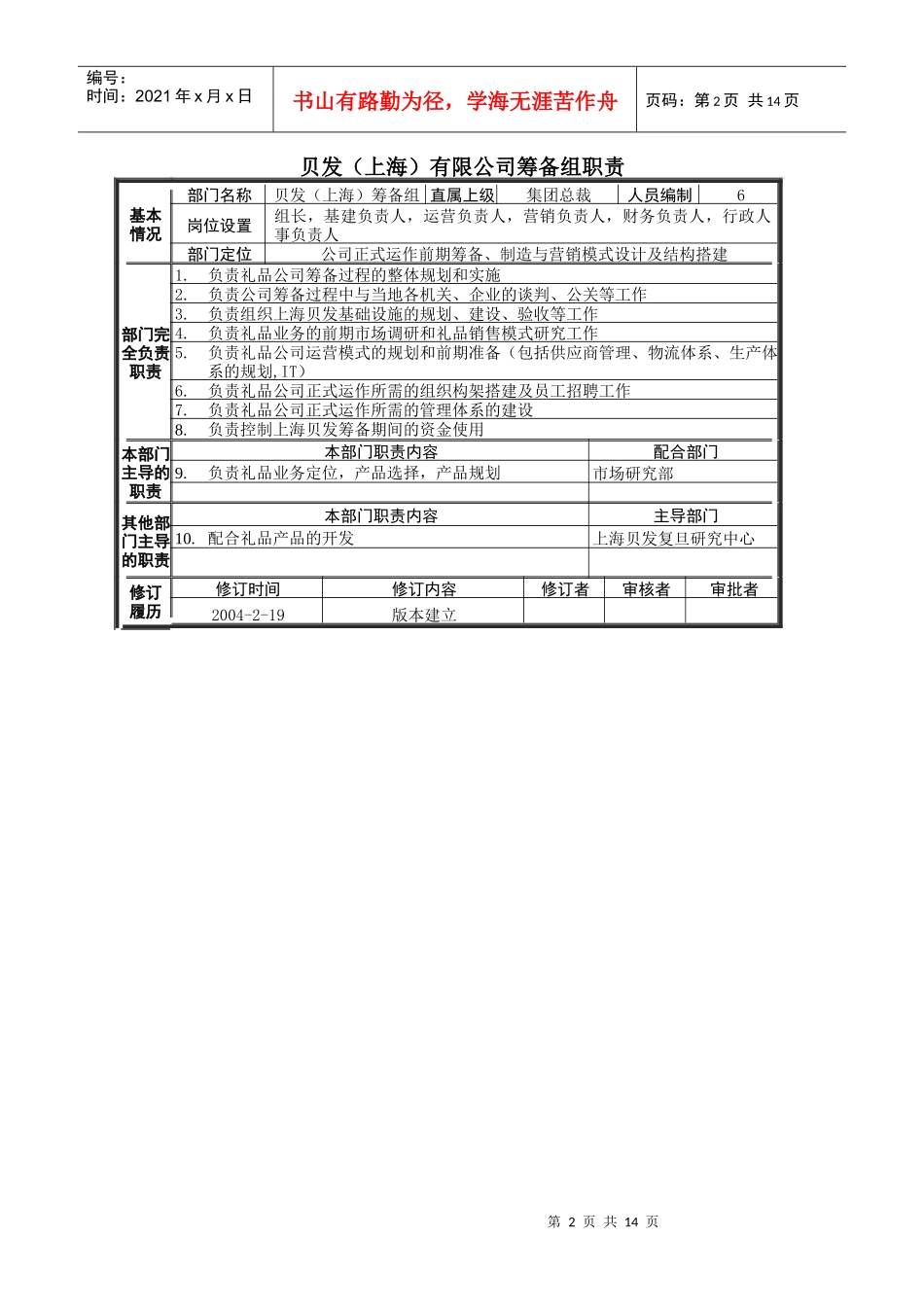 上海礼品筹备组岗位说明书_第2页